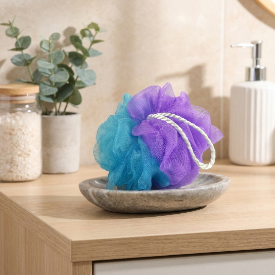 Dual Color Large Soft Shower Loofah