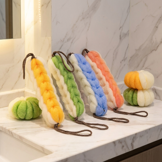 Thick Soft Twisted Back Scrubber Shower Strap