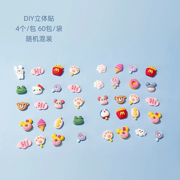 3D Cartoon Resin Stickers, Cute INS Style DIY Decorative Stickers, Kawaii Puffy Stickers for Tumblers, Water Bottles, Phone Cases, Journals & Crafts